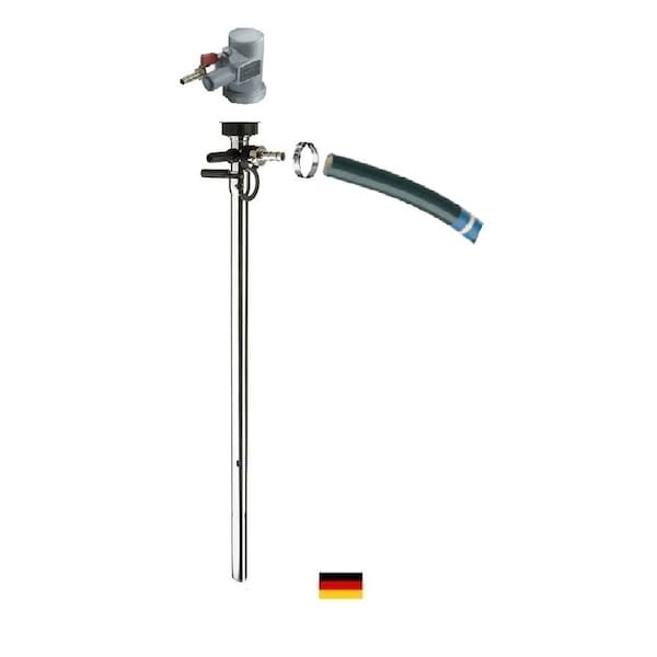 Flux Drum Pump, Stainless Steel, 39" Long, Air Operated Motor, 470W Power, 6 ft hose. 24-ZORO0194 - main